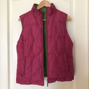 Fuchsia and Green Reversible Down Vest